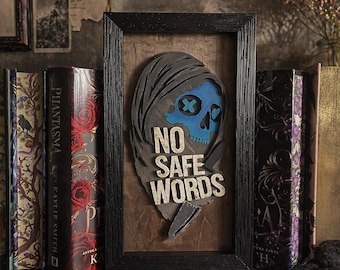 Lights Out Inspired Book Nook – “No Safe Words” Dark Romance Decor – Glowing Eyes Gothic Bookshelf Insert – Spicy BookTok Gift
