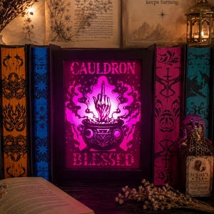 Cauldron Blessed Inspired Light Box | Fantasy Bookshelf Decor | Romantasy Reader Gift | Inspired by the Atmosphere of ACOTAR