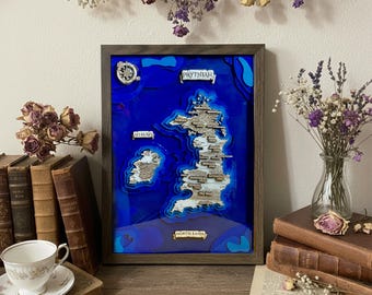ACOTAR Inspired – 3D Wooden Map of Prythian (40x30 cm)