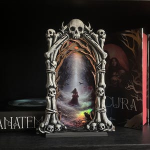Dark Fantasy Book Nook – Eating Woods Bone Arch Portal – Anathema Inspired Bookshelf Insert – Gothic Dark Academia Decor – Romantasy Gift image 9