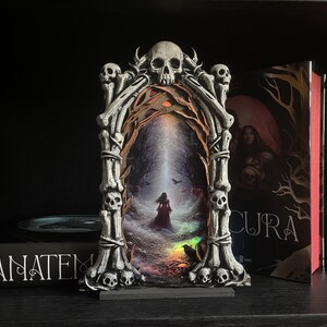 Dark Fantasy Book Nook – Eating Woods Bone Arch Portal – Anathema Inspired Bookshelf Insert – Gothic Dark Academia Decor – Romantasy Gift image 8