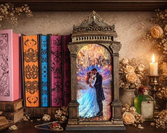 Bridgerton Inspired Book Nook – Regency Ballroom Duke & Debutante Scene – Romantic Bookshelf – Period Drama Decor – Romance Reader Gift