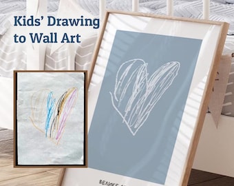 Impressão artística de desenho infantil personalizado: arte de parede personalizada (download digital)