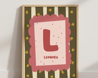 Baby Name Wall Art, Customized Letter Printable Poster (Digital Download)