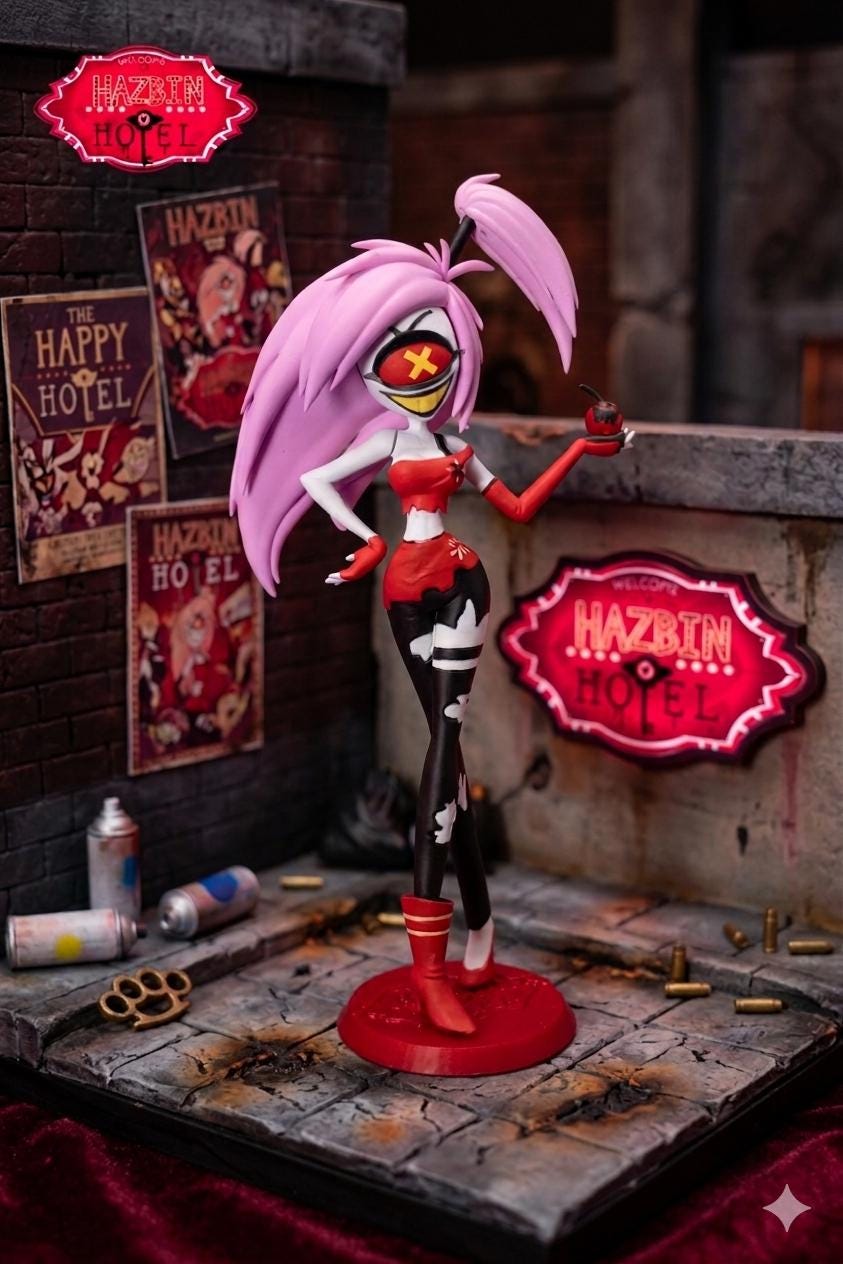 Cherry Bomb Hazbin Hotel/resin/hand-painted/fanmade/by Nygua_3d
