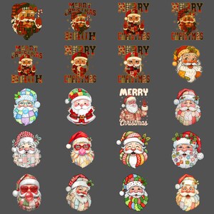 Retro Patchwork Santa PNG – Funny Christmas Family Matching Clipart, Vintage Xmas Sublimation Digital Download
