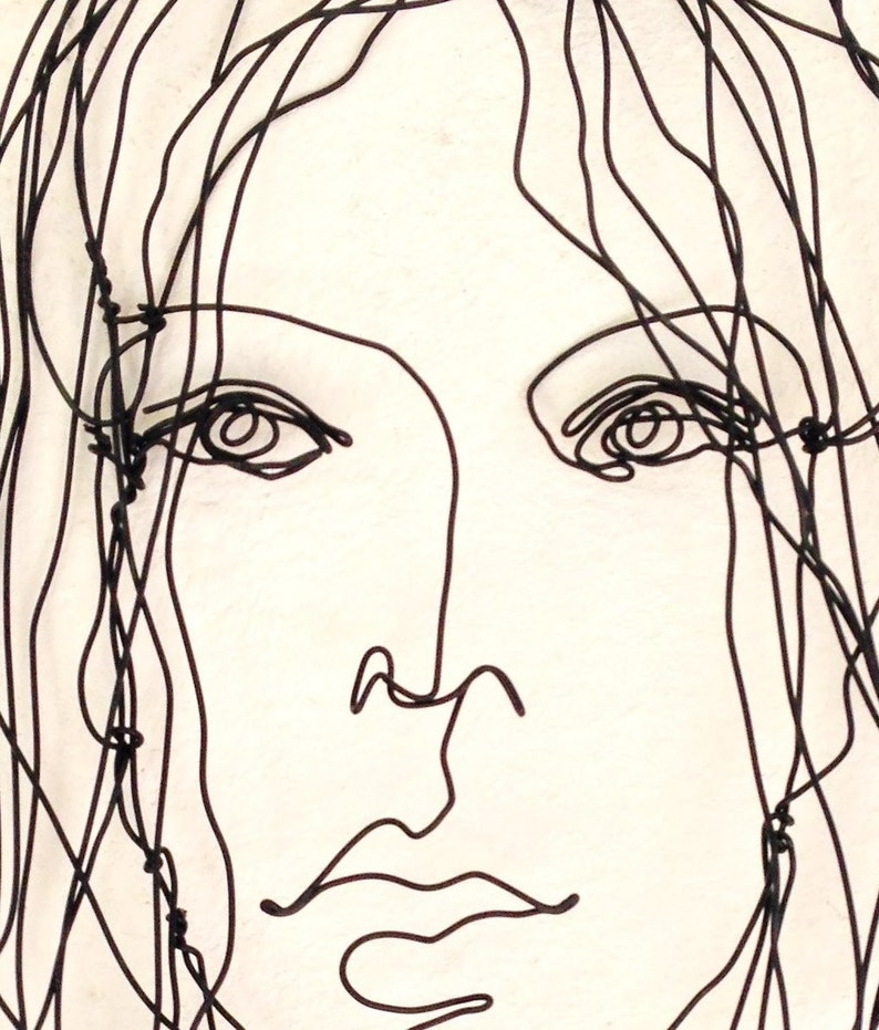 Wire Wall Art Lovely Woman Portrait Metal Sculpture Gift Etsy