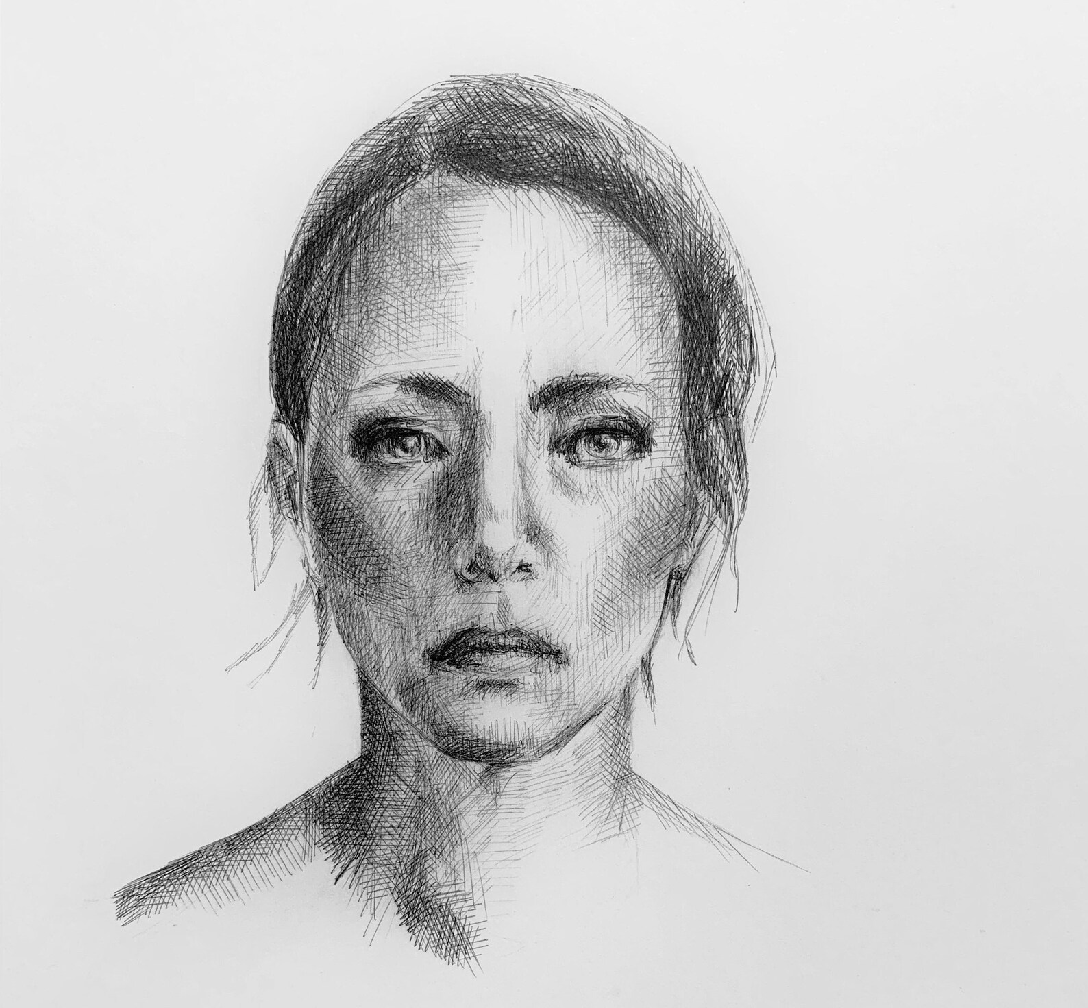 Frau Porträt moderne minimale Kunst Federzeichnung | Etsy