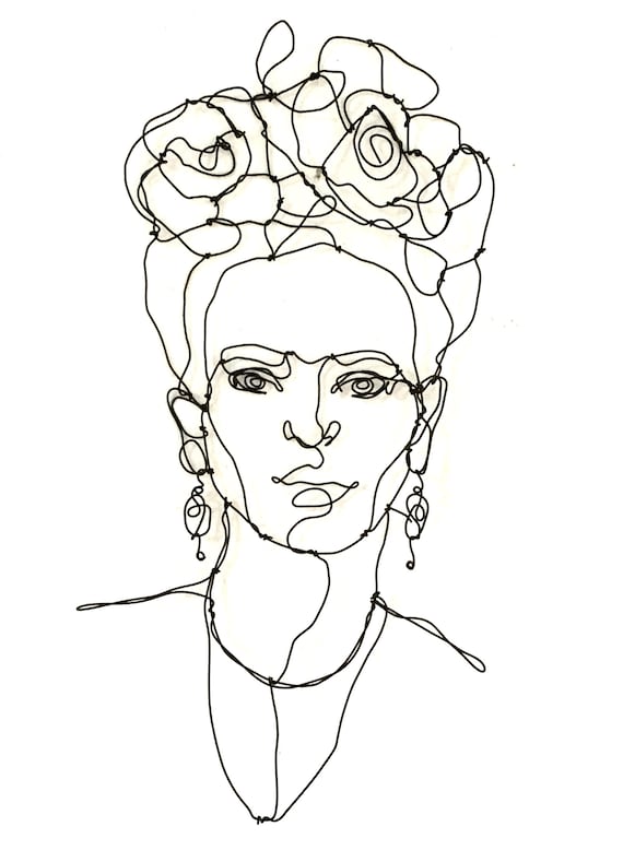 Frida Wire Sculpture Portrait Rebel Female Icon Gift Idea | Etsy