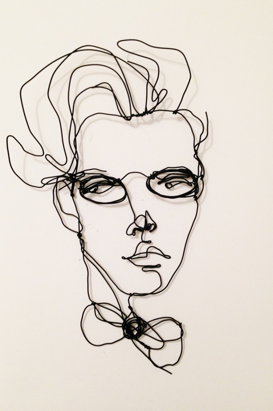 Wire Wall Art Wire Portrait of a Man With Glasses Wall Etsy