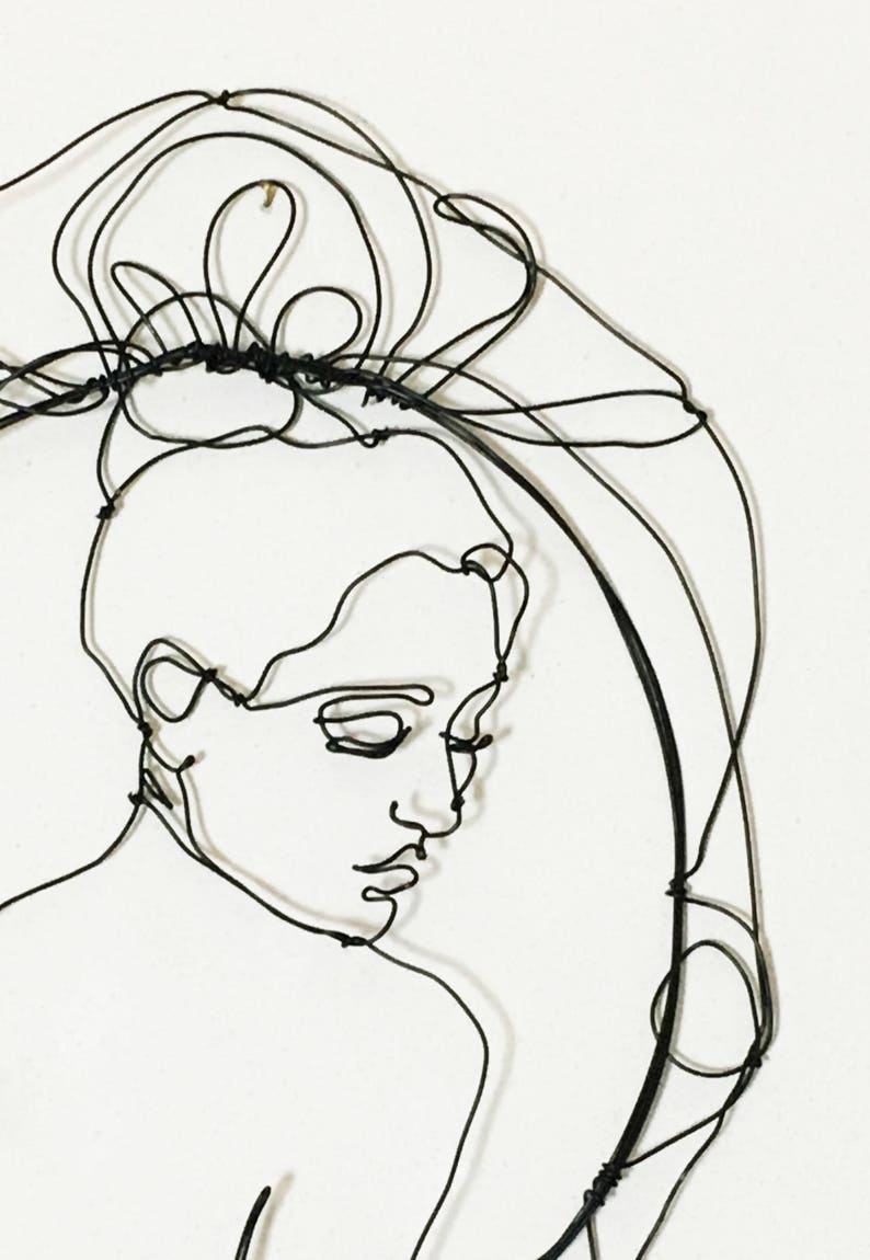 Wire Wall Art Woman Looking Back Portrait Glamour Wire - Etsy