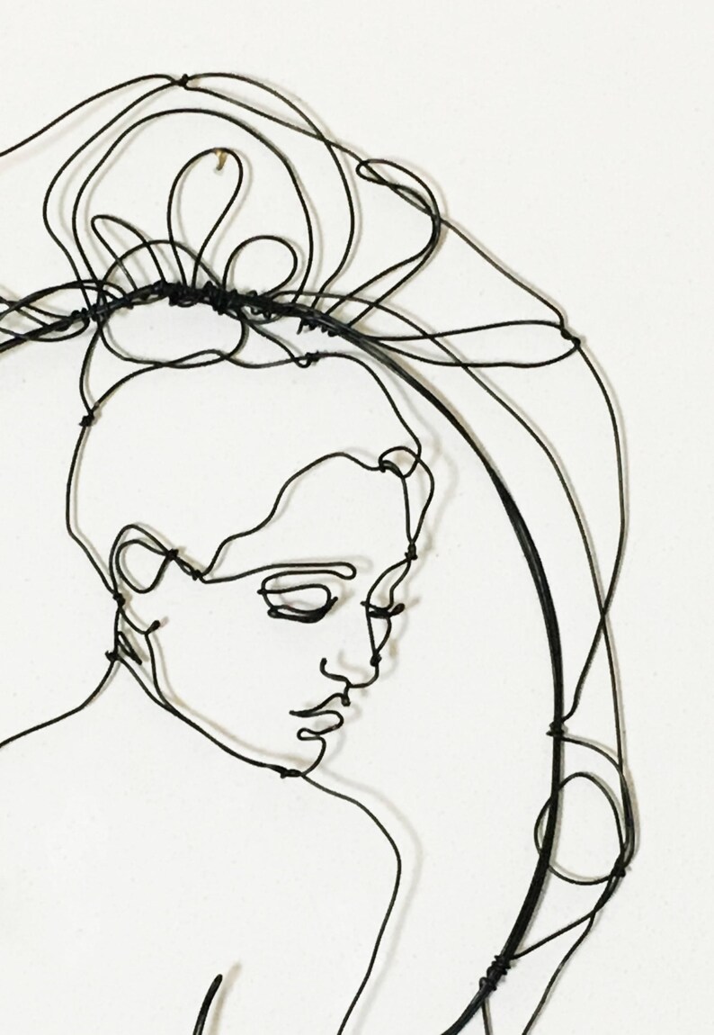 Wire Wall Art Woman Looking Back Portrait Glamour Wire Etsy