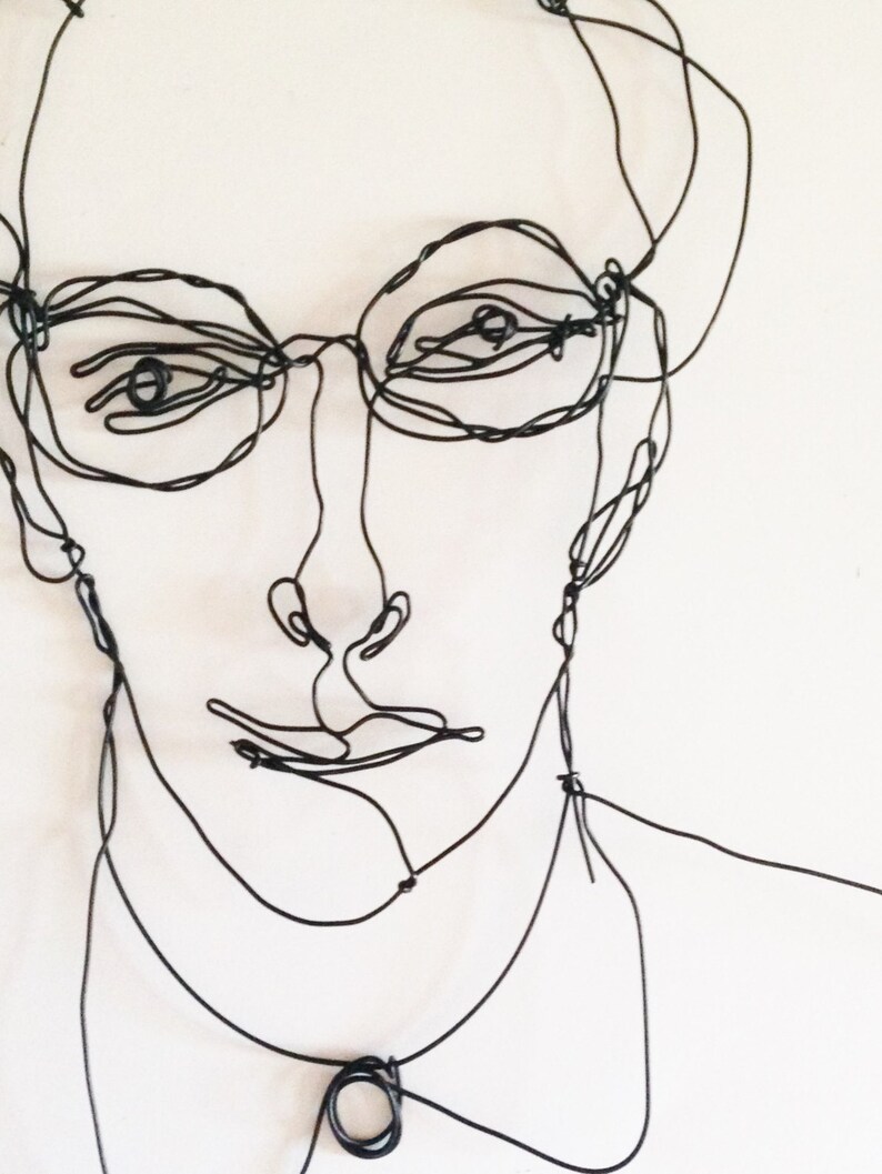 Wire Wall Art Nerd Wire Portrait of a Man Wall Hanging Etsy