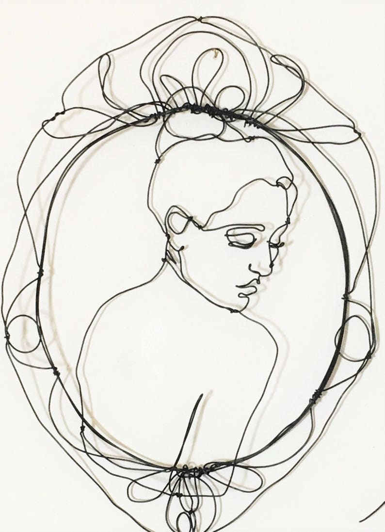 Wire Wall Art Woman Looking Back Portrait Glamour Wire Etsy