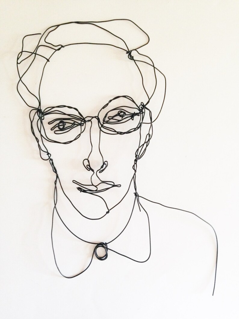 Wire Wall Art Nerd Wire Portrait of a Man Wall Hanging Etsy