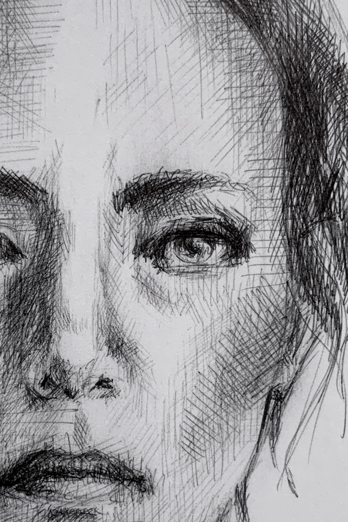 Frau Porträt moderne minimale Kunst Federzeichnung | Etsy