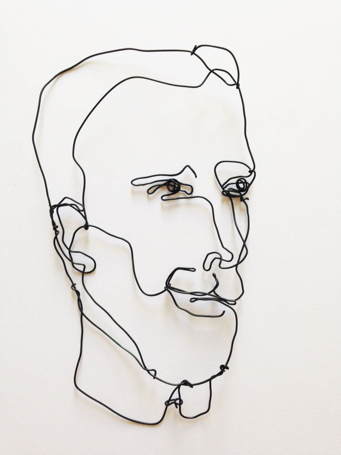 Wire Wall Art Sculpture Hipster Man With Beard and Moustache Etsy