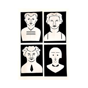 Ritratto di famiglia cut out, illustrazione, personalizzabile