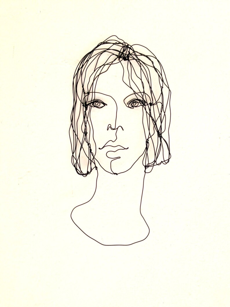 Wire Wall Art Lovely Woman Portrait Metal Sculpture Gift Etsy