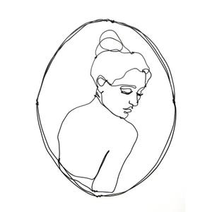 Wire wall art, Woman looking back Portrait, Glamour Wire sculpture, interior design, inspirational art, home decor,