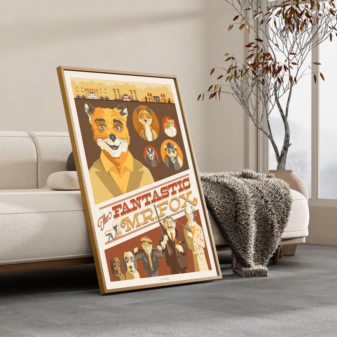Fantastic Mr. Fox Classic Movie Posters, Frameless Canvas Art, Home ...