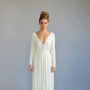 casual long sleeve wedding dress