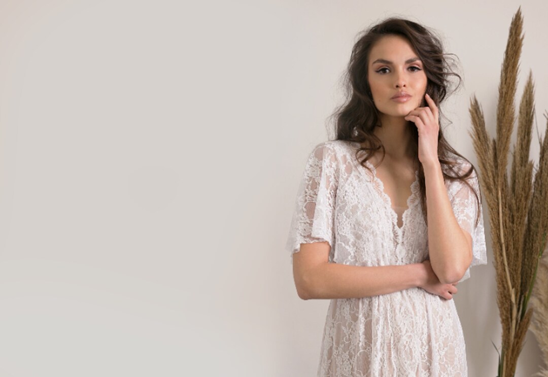 Bohemian Lace Wedding Dress - Etsy