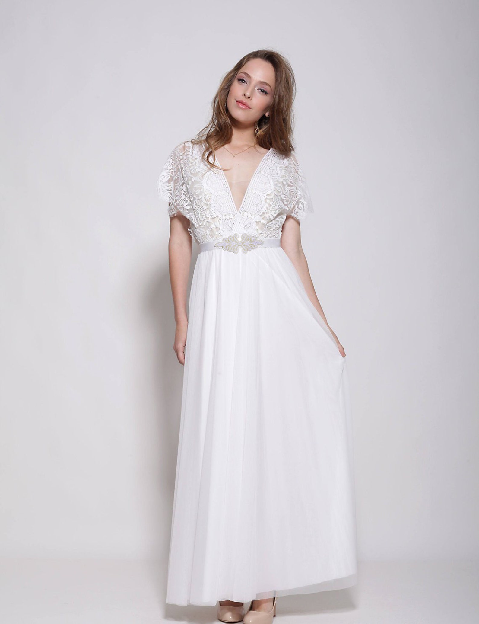 Boho Wedding Dress Bohemian Wedding Dress Bohemian Lace | Etsy UK