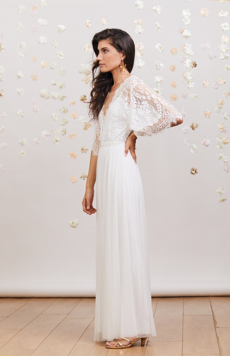 BOHO simple wedding dress image 6