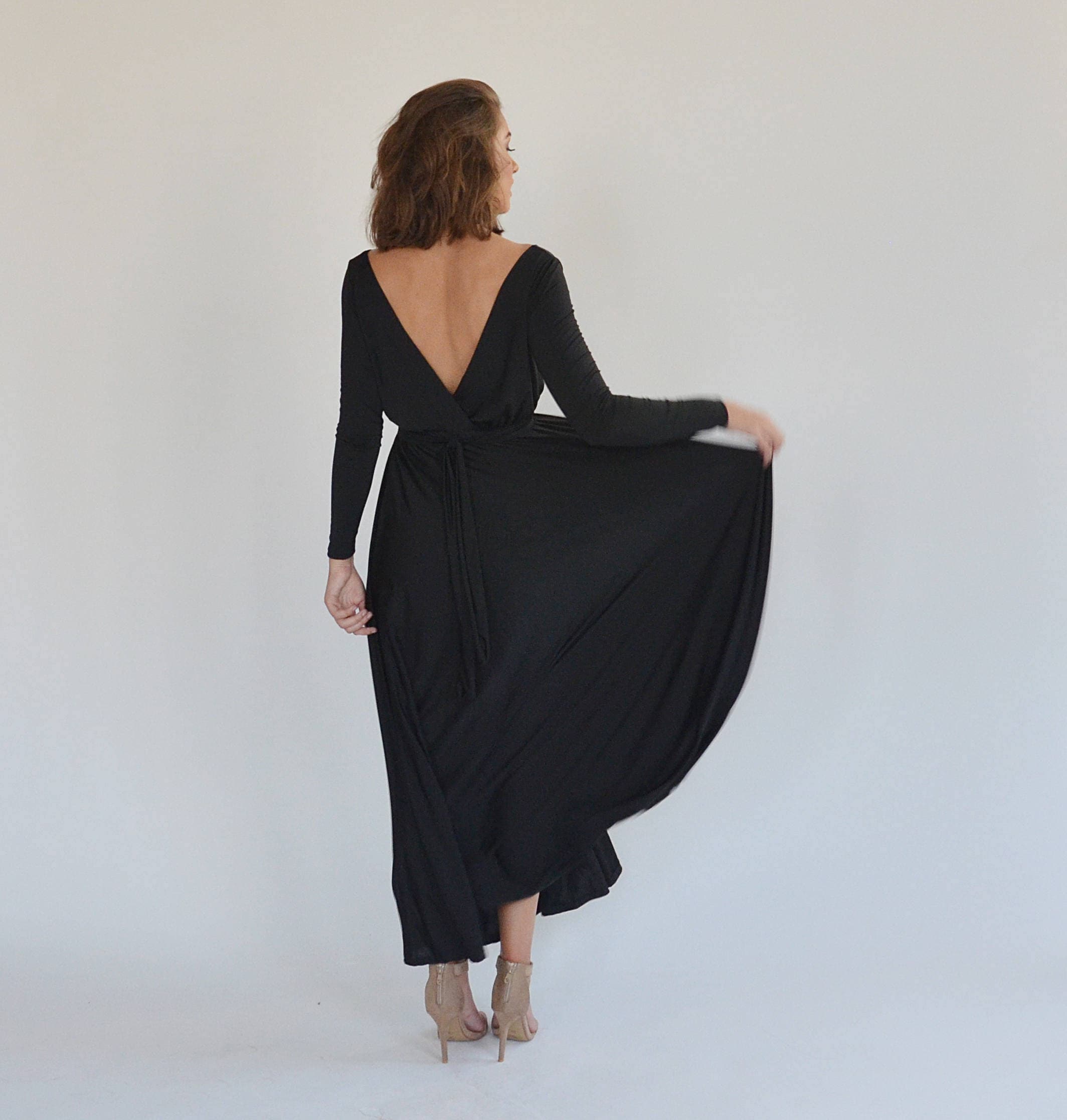 black bridesmaid dress with gold belt Mismatched Bridesmaid Dresses main image 0