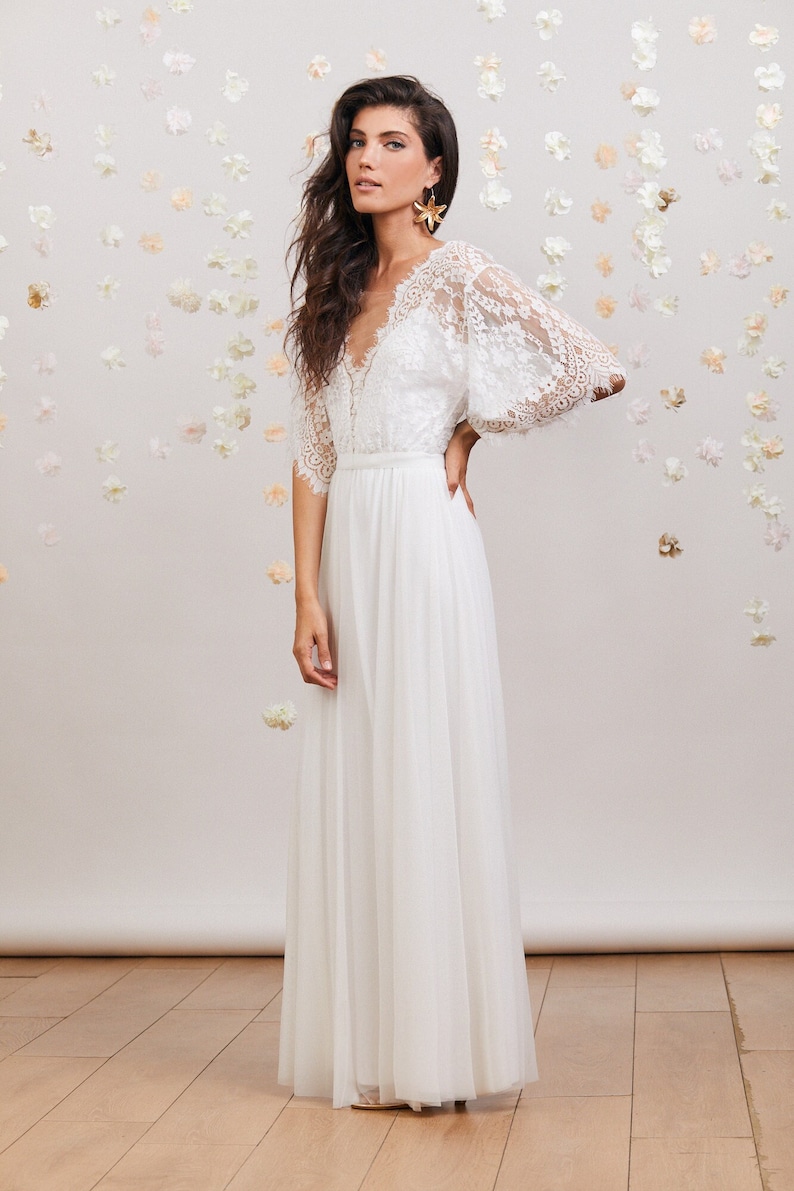 BOHO simple wedding dress image 2