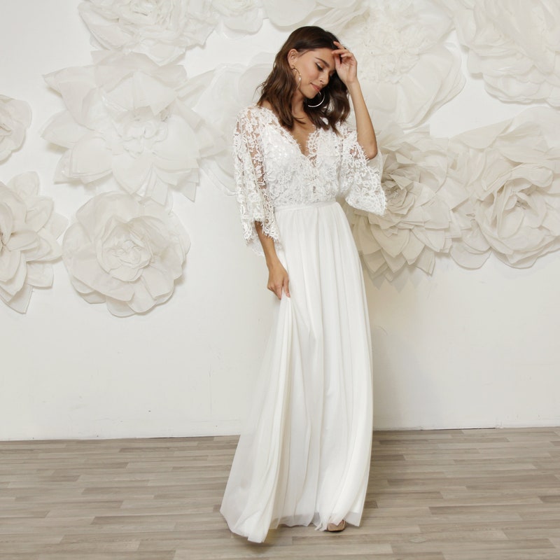 Elegant butterfly sleeve dress
