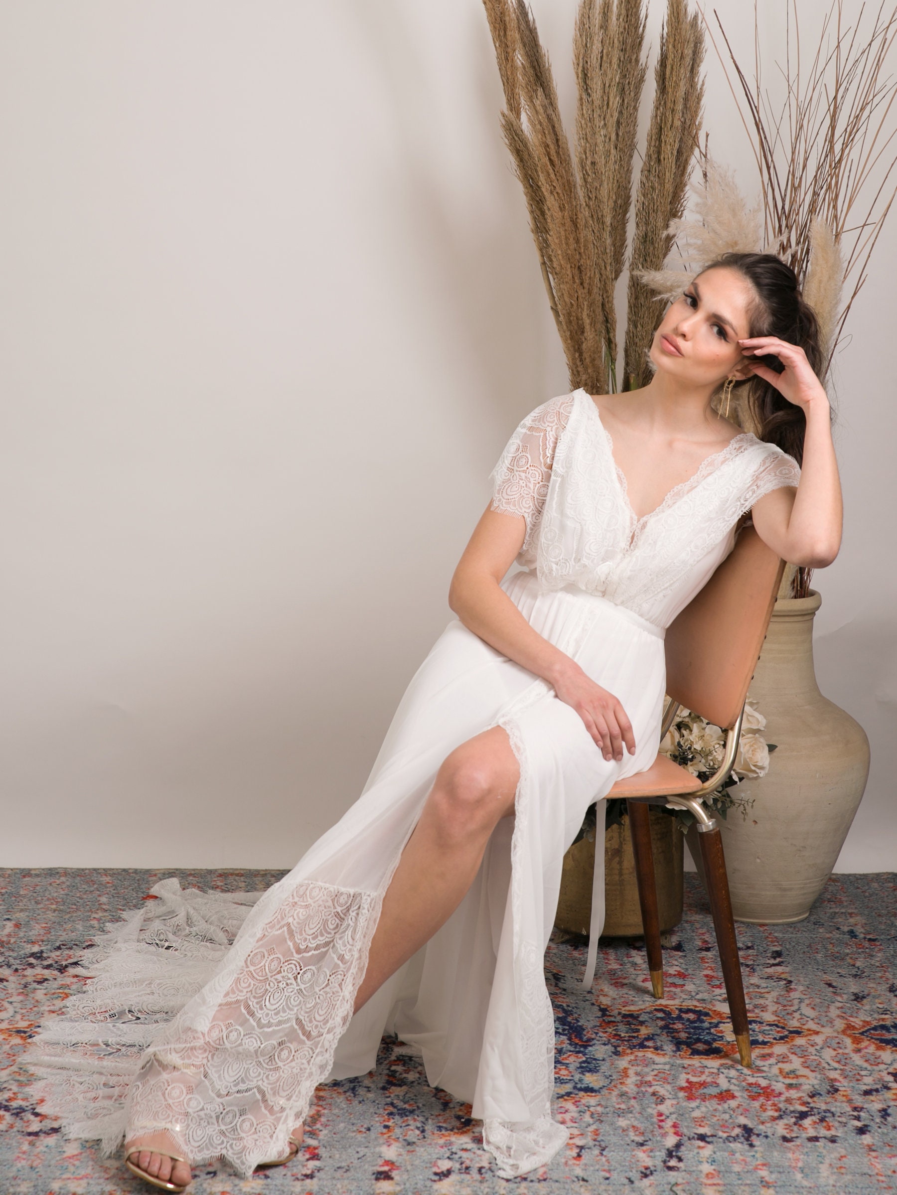 Dreamy Boho Wedding Dress Handmade From 