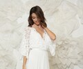 Handmade Lace Wedding Dress, Boho Butterfly Sleeves product logo