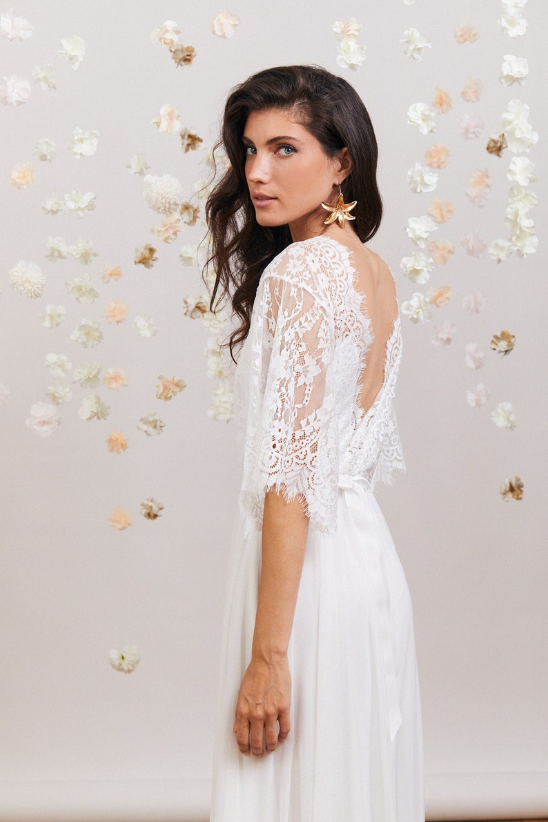 BOHO simple wedding dress image 1