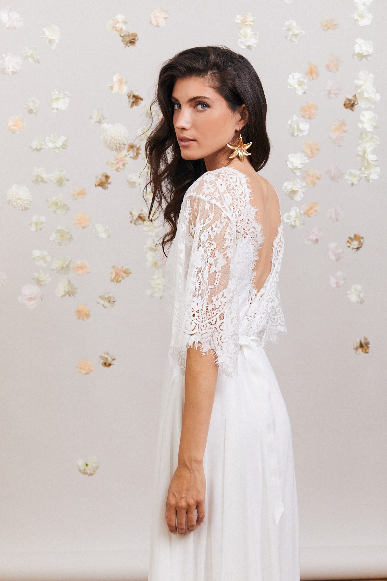 ivory lace skater dress Lace Me Up Linen Skater Dress in Ivory main image 1
