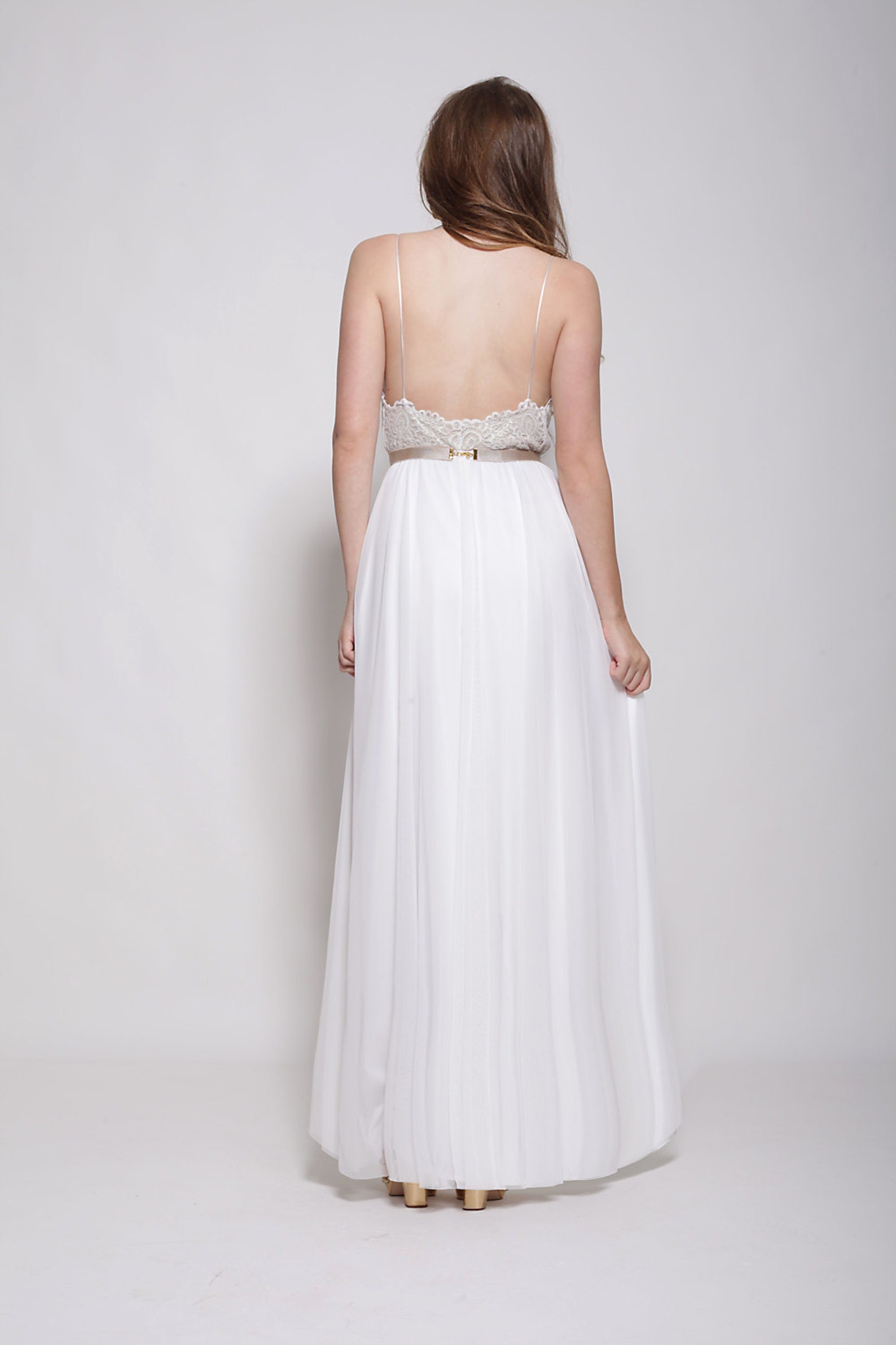 Sleeveless Maxi Lace Regular Wedding Dress enz00983