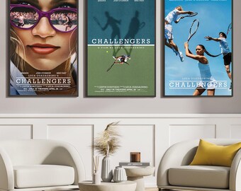 Challengers Movie Poster, Classic Movie Art, Fantasy Movie Print, Film Lover Gift, Canvas Poster, Minimalist Art, Home Decor