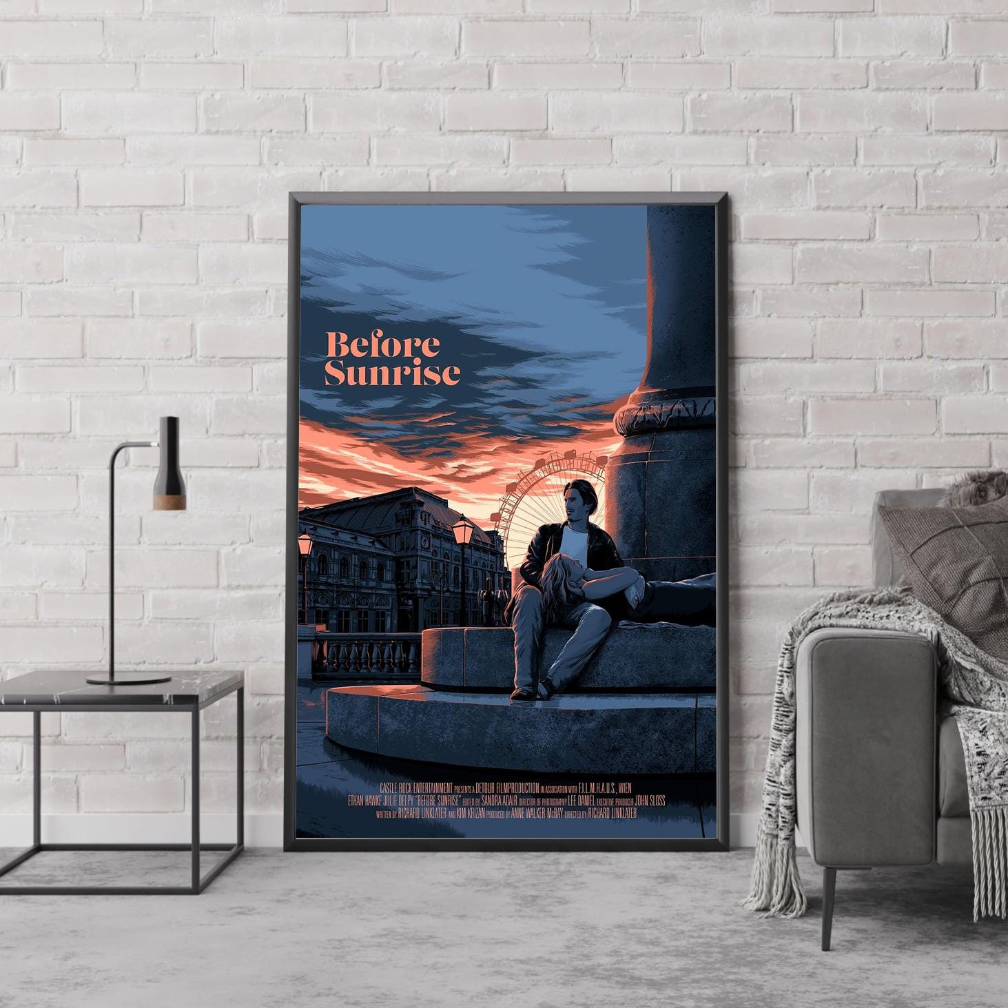 Poster su tela del film Before Sunrise, decorazione per la stanza, poster artistico per camera da letto e soggiorno, 30 x 45 cm, senza cornice, stile