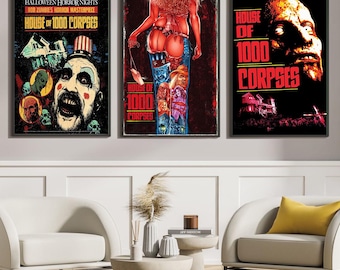 House Of 1000 Corpses Movie Poster, Classic Movie Art, Fantasy Movie Print, Film Lover Gift, Canvas Poster, Home Decor