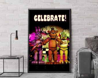 Póster de la película Five Nights at Freddy's, arte clásico del cine, lámina de película de fantasía, regalo para cinéfilos, póster en lienzo, decoración del hogar