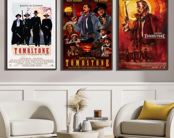 Tombstone Movie Poster, Classic Movie Art, Fantasy Movie Print, Film Lover Gift, Canvas Poster, Home Decor