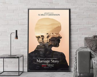 Marriage Story Movie Poster, Classic Movie Art, Fantasy Movie Print, Film Lover Gift, Canvas Poster, Home Decor