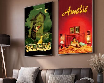 アメリ 映画ポスター、クラシック映画アート、ファンタジー映画プリント、映画愛好家へのギフト、キャンバスポスター、ホームデコレーション