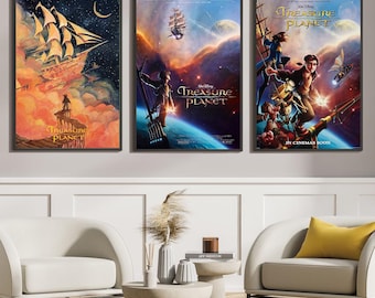 Treasure Planet Movie Poster, Classic Movie Art, Fantasy Movie Print, Film Lover Gift, Canvas Poster, Home Decor