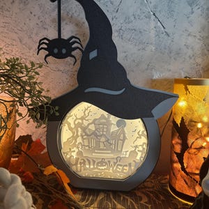 Halloween - Schaduwdoos - Lichtshow - Stand - STL - 3MF-bestand - Bamboe - 3D-printen