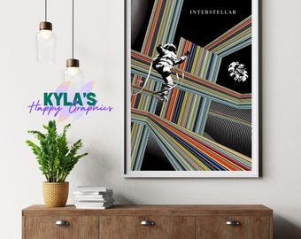 Interstellar Movie Poster Print |Christopher Nolan Film Art | Sci-Fi Space Cinema Decor | Modern Movie Wall Art | Digital Download Printable