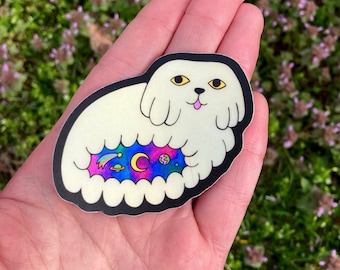 Sticker chien Charlotte gospel minuit : art cosmique holographique