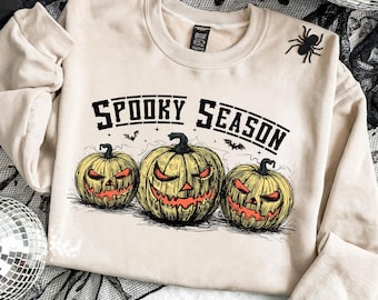 Spooky Season PNG Halloween Pumpkin PNG Fall Pumpkin Sublimation Shirt PNG Spooky Pumpkin Design Retro Halloween Png Spooky Autumn Shirt Dtf