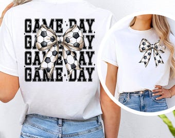 Bow Soccer PNG Soccer Game Day Shirt Coquette Soccer Mom PNG Sport Mama Soccer Design Sublimation Retro Bow PNG Player Soccer Girl Team Gift